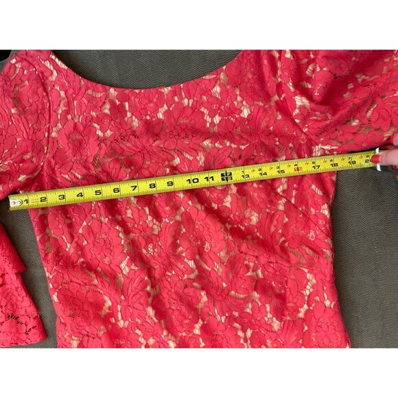 Eliza J Andressa Pink Lace Knee Length Lined Dress Sz 10 - Picture 10 of 13